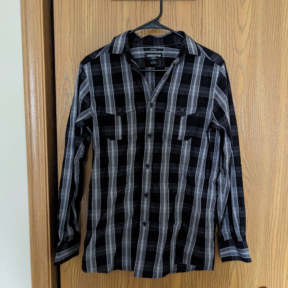 Black and White Claiborne Button Up